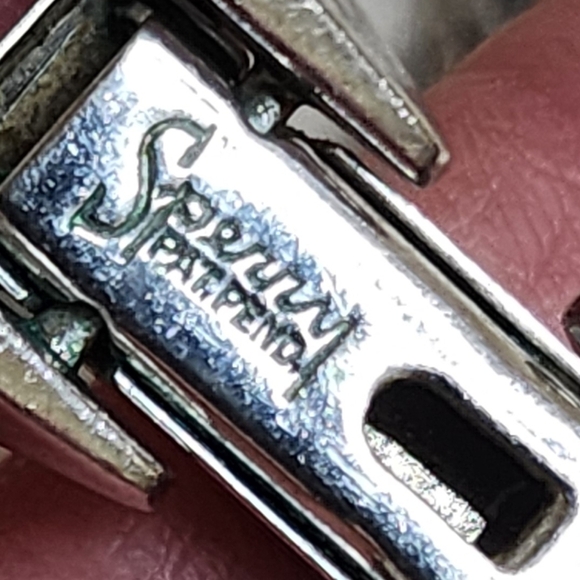 VINTAGE SPERRY PAT PEND Stainless Steel Crystal Pendant Necklace Bold 70s - Picture 11 of 11